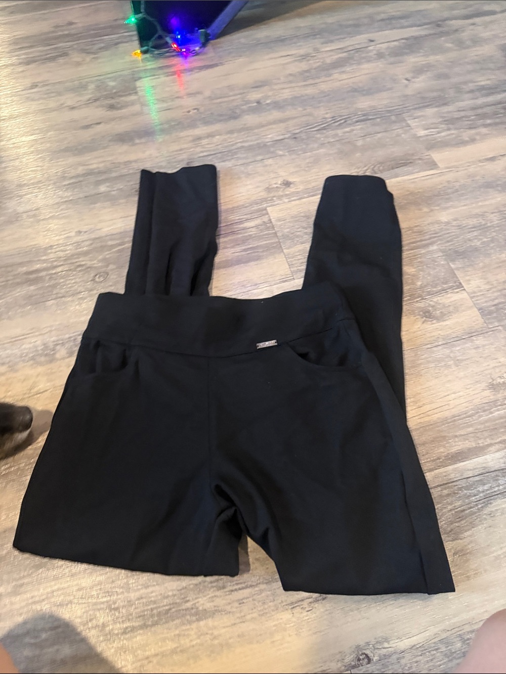 Kids Black Active Leggings with Pocket Waistband